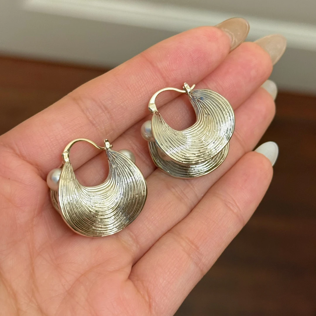 铜合金仿珍珠耳饰 E0722 欧美复古气质高级感小众设计简约耳环