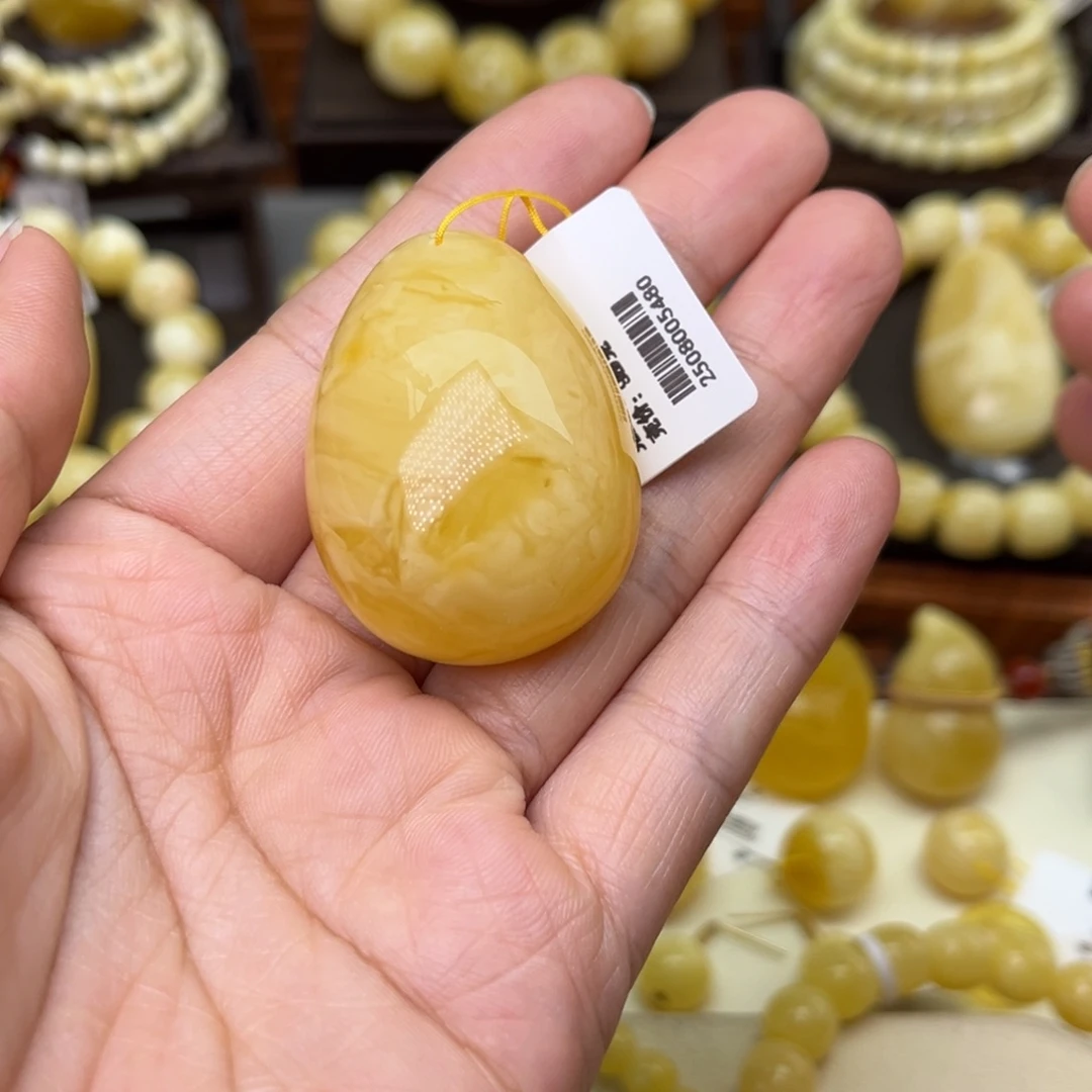 蜜蜡颈饰未镶嵌水滴