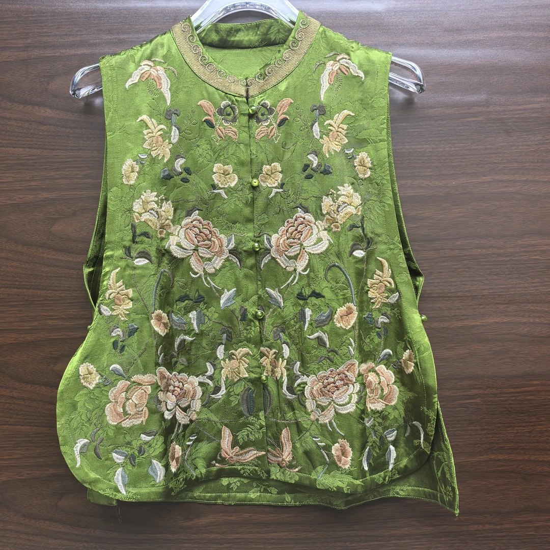 11238黄姐定制新中式国风刺绣马甲-衣长58