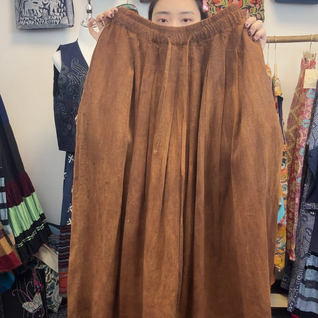 棉妤然服饰土布植物染半身裙