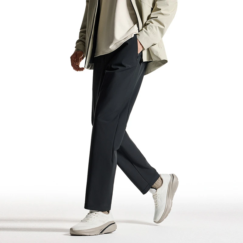 安踏舒乐型动裤防泼水梭织运动长裤男裤通勤直筒裤流光风