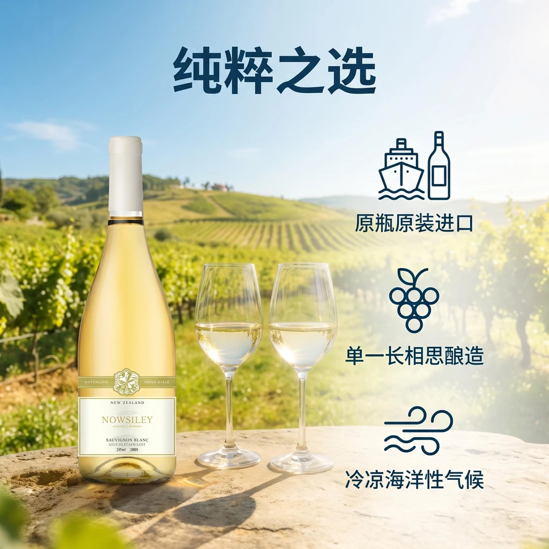 【原瓶原装进口】新西兰马尔堡长相思干白葡萄酒