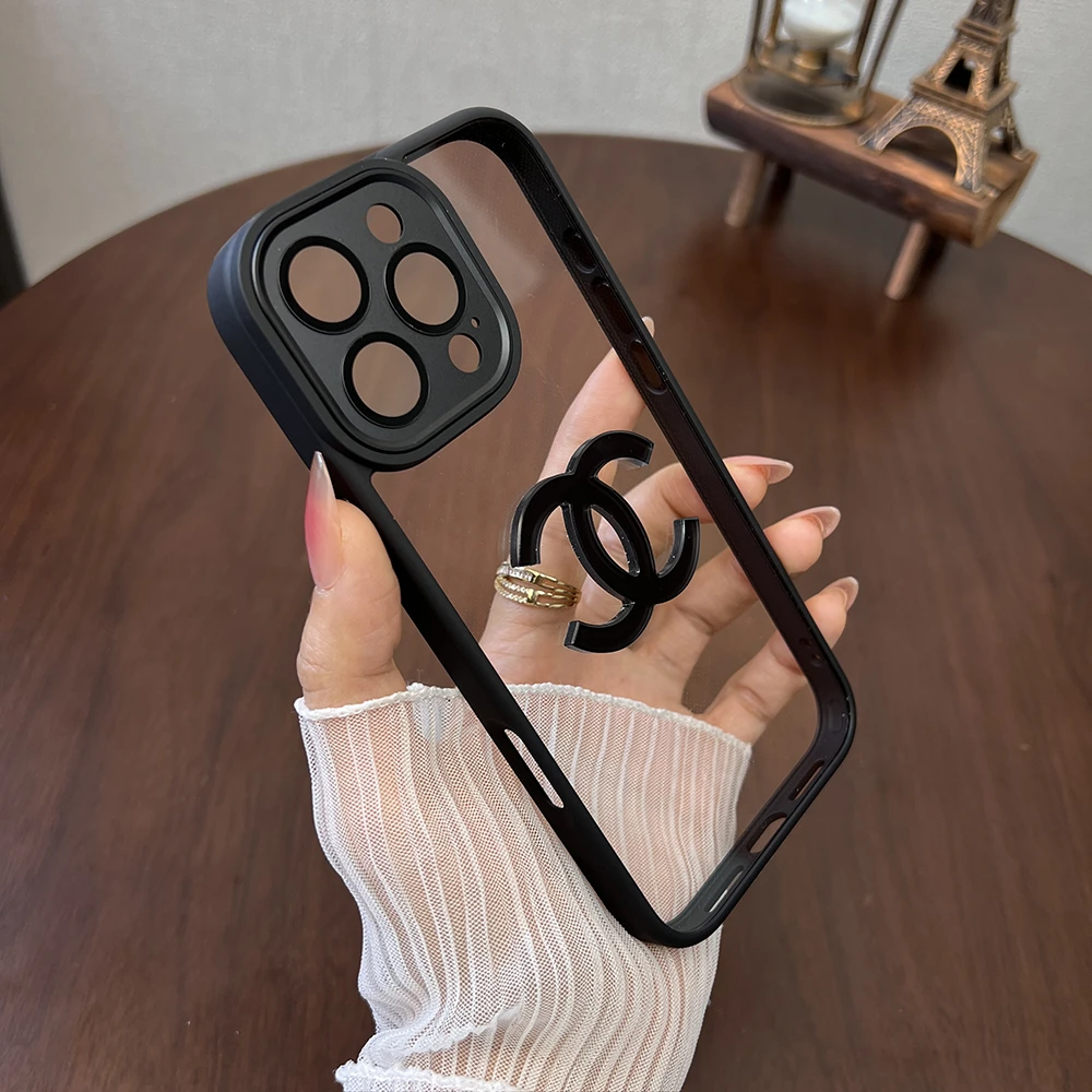 适用苹果16promax手机壳iphone15黑色小香14透明13奢华12镜头全包