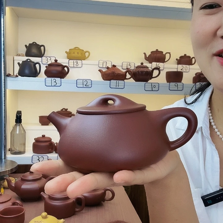 坐***起茶壶紫砂景舟石瓢半手微瑕处理300毫升，底槽清