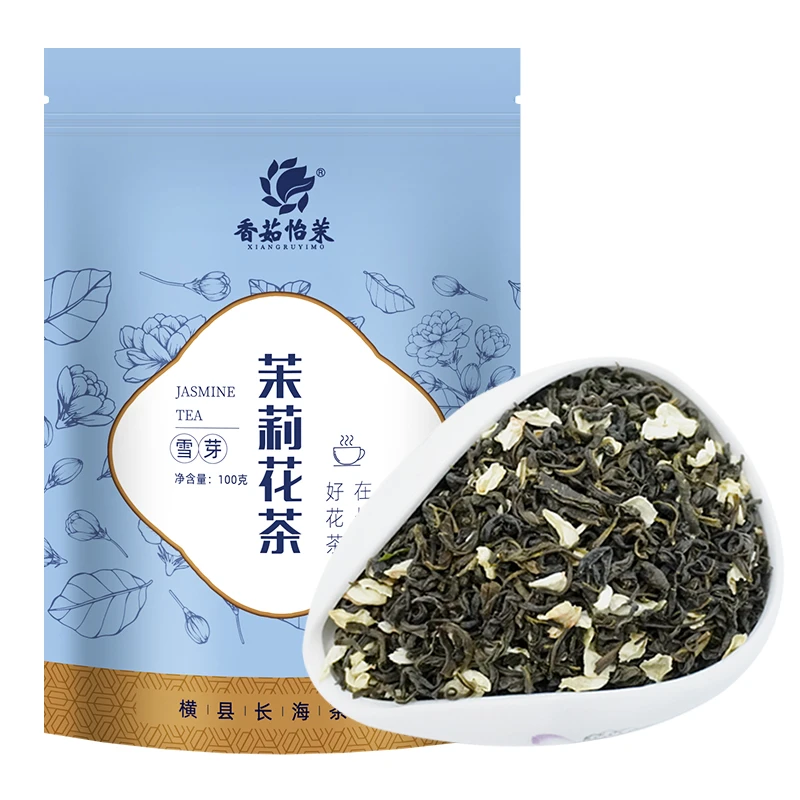 香茹怡茉茶叶【茉莉花茶-雪芽】100g/袋-特级头春茶胚-横县茉莉花茶