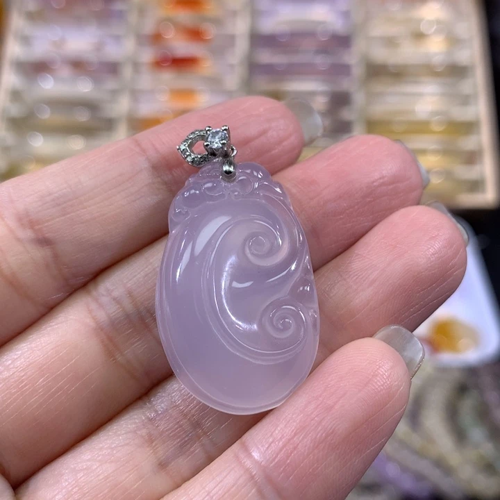 玛瑙/玉髓银S925镶嵌颈饰