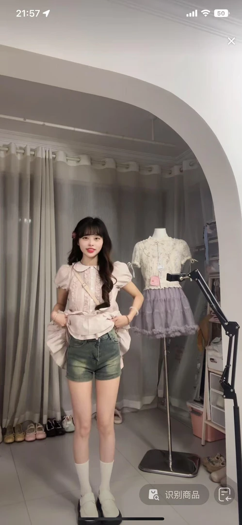 甜圈圈【复古牛仔短裤】美式复古高腰牛仔短裤百搭牛仔短裤