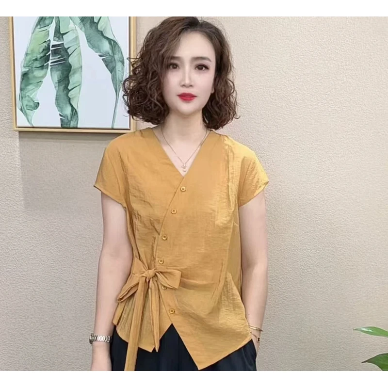 夏季新款时尚洋气百搭减龄显瘦女短袖气质T恤上衣