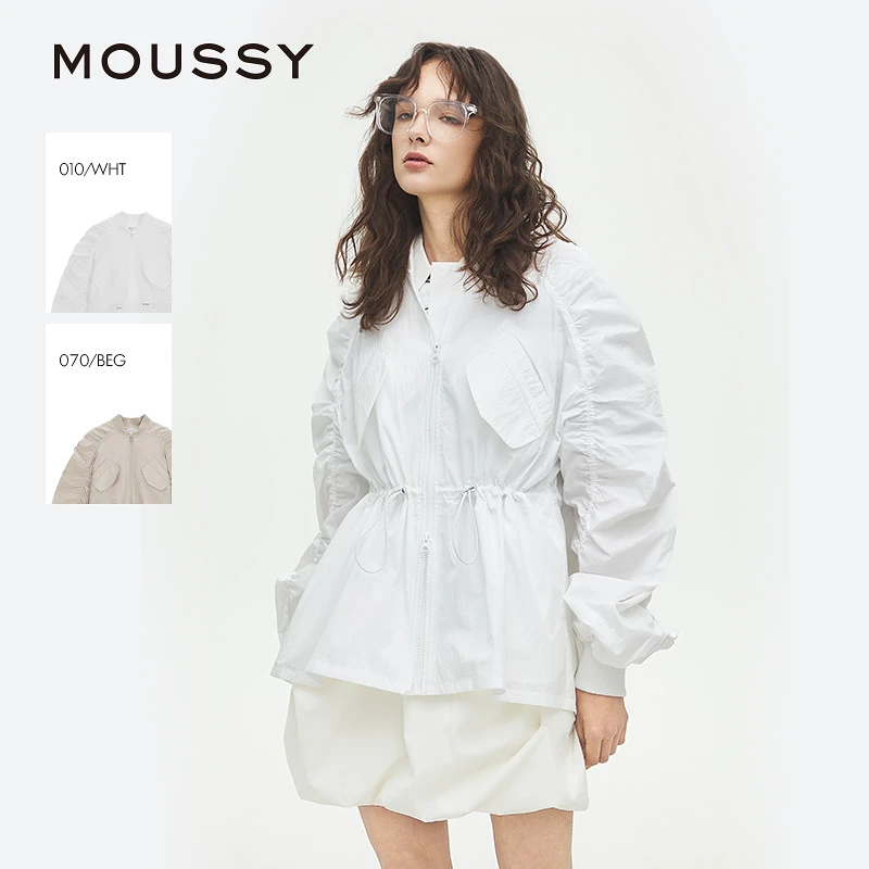 moussy 2025夏季新品城市运动风抽绳收腰夹克外套女028ISA30-2541