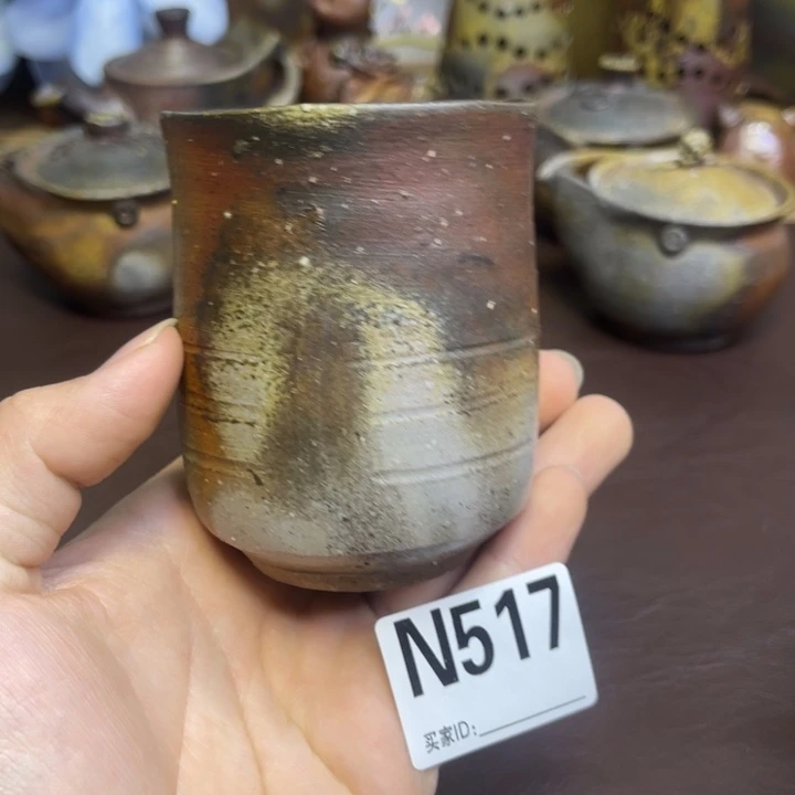 藤见俊一窑变手握汤吞备前烧作品