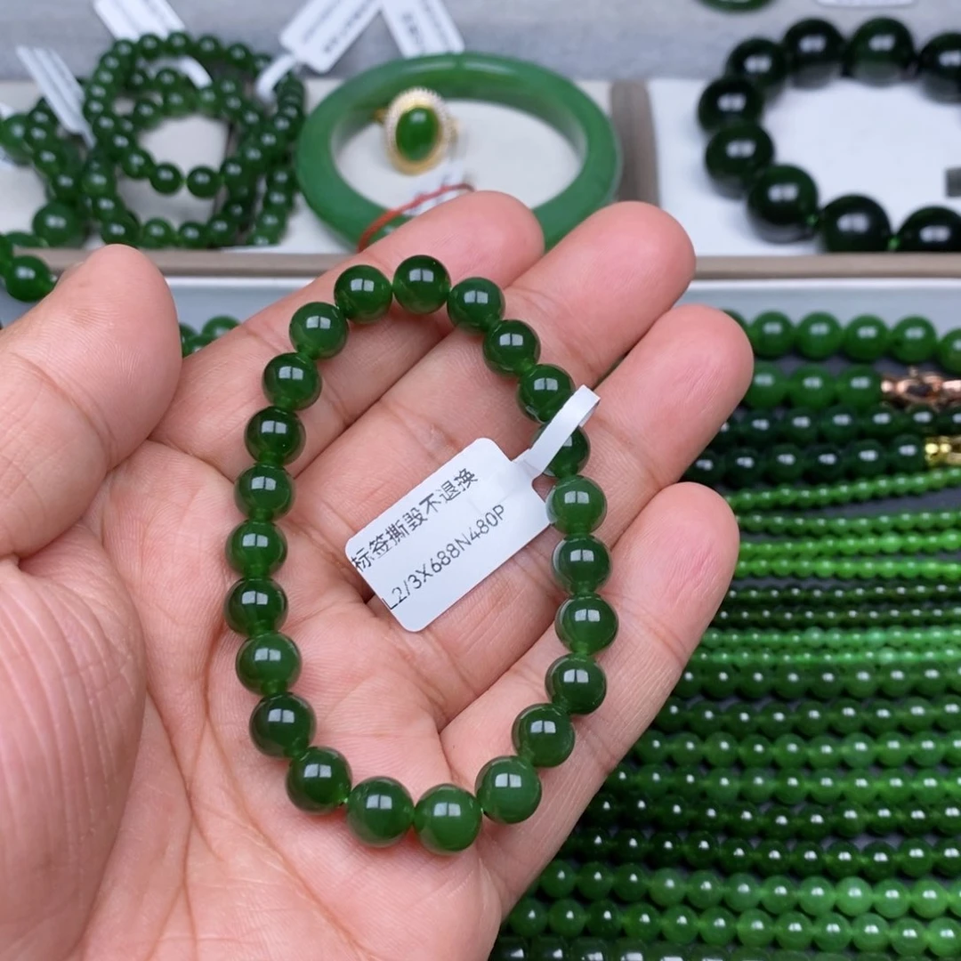 未镶嵌手串和田玉（碧玉）8mm