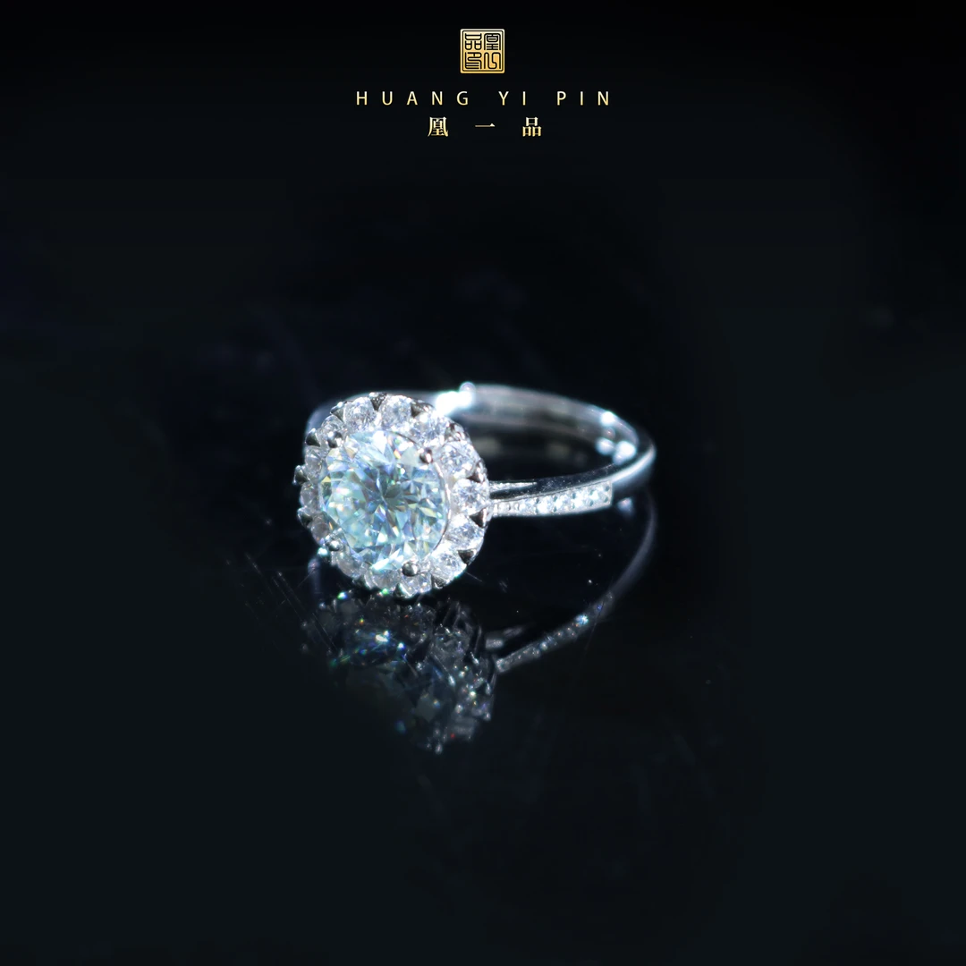 925银莫桑石戒指 【凰一品】 心有繁华莫桑钻戒指S925（2克拉）