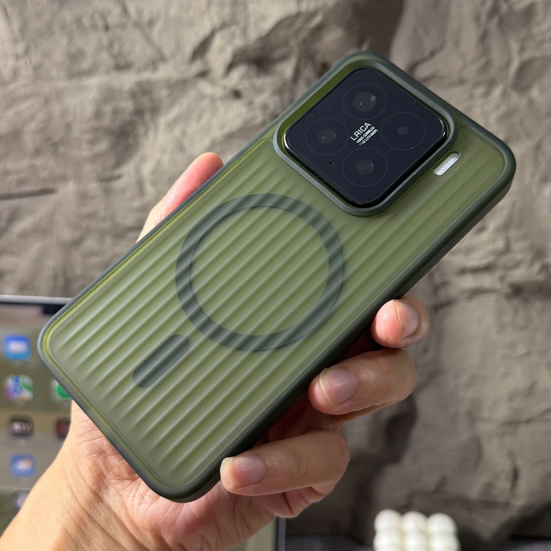 雾面磨砂适用小米15pro 手机壳瓦楞纹小米14 pro高级感磁吸防摔