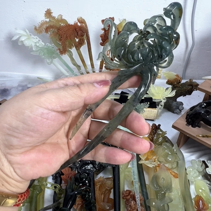 定制蛇纹石玉云*处毛货发饰