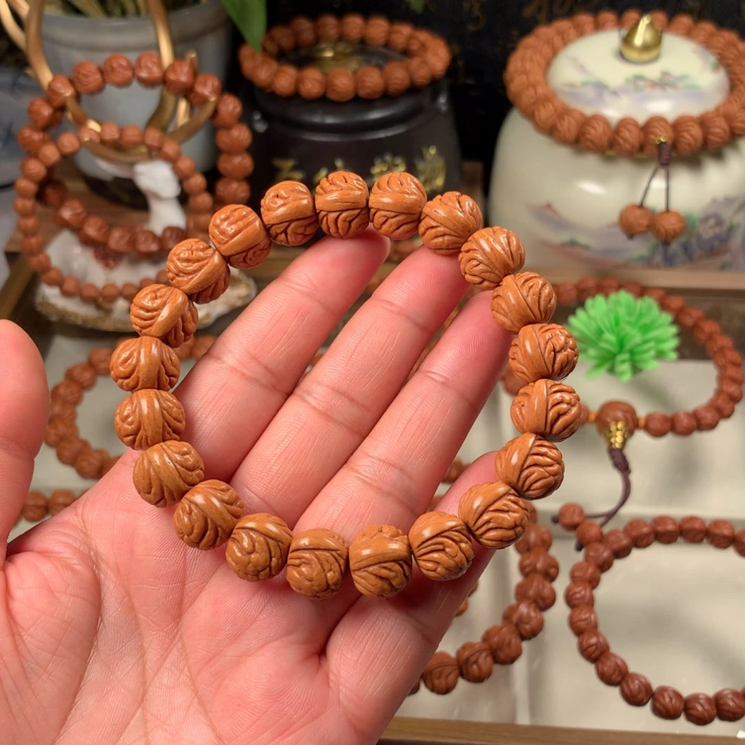 吊坠桃核盘龙爆肚手串13