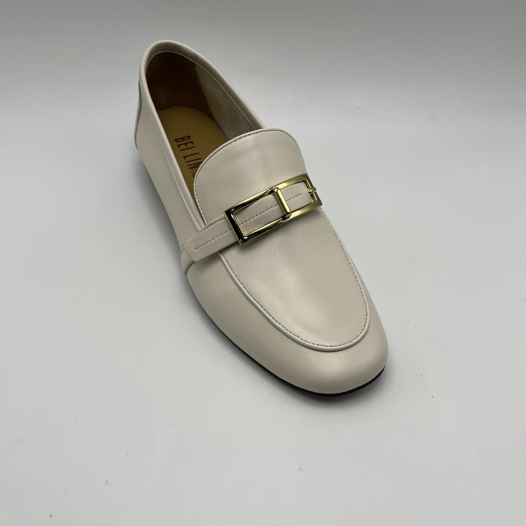 春新款真皮英伦风一脚蹬软皮低跟乐福鞋单鞋女