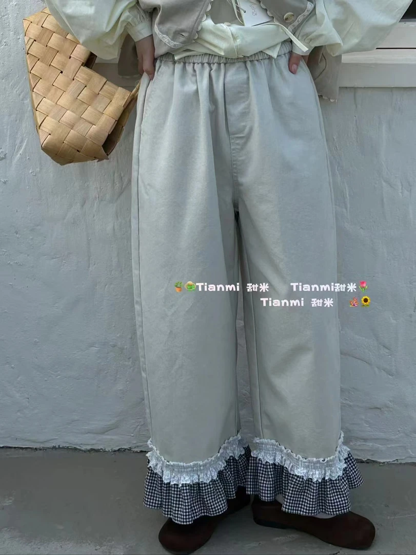 TM（85073）时尚日系花边长裤 kc