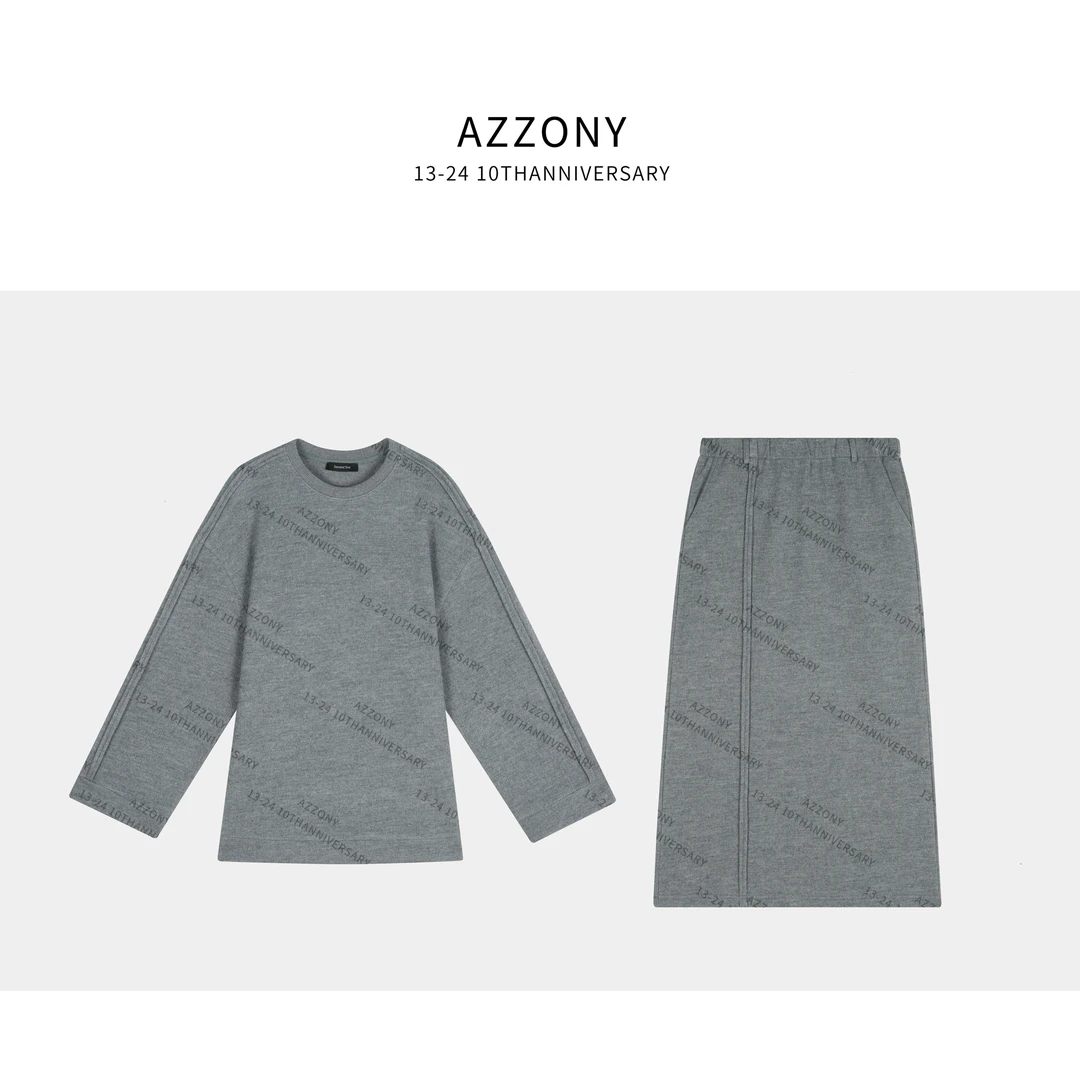 3 YYL 分割线羊毛灰套装 025冬款上新winter DWSL2505718-2505719