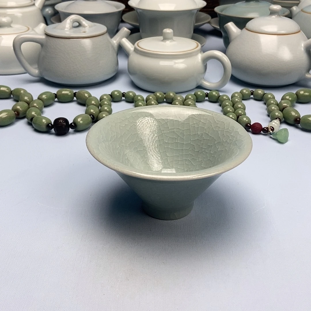 杯微微瑕冰花抖笠杯原矿原釉原产地