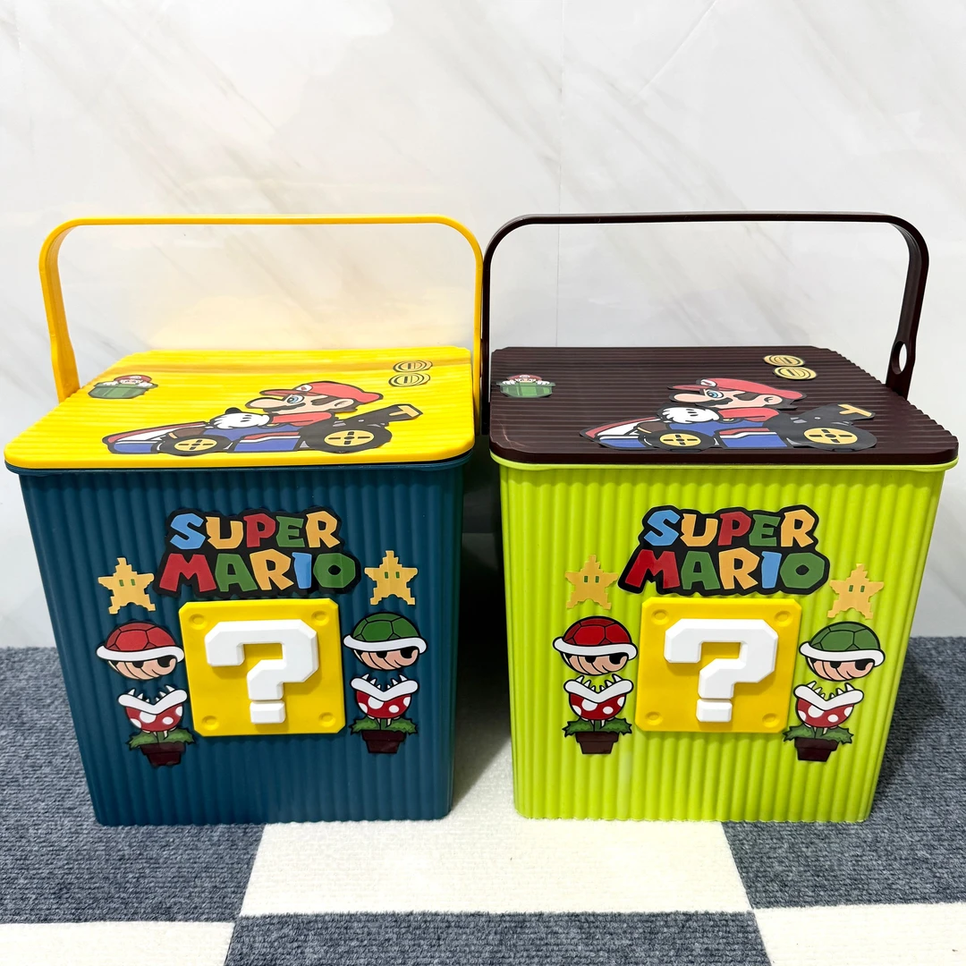 新款可爱马里奥收纳箱儿童玩具零食储物筐家用大容量整理箱子卡通