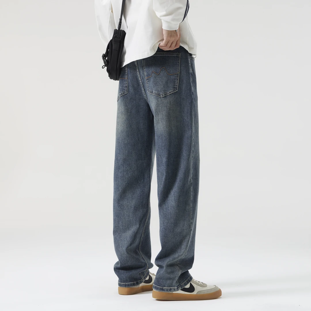 2025秋冬男士修身小直筒不紧身显高显瘦水洗软牛仔801