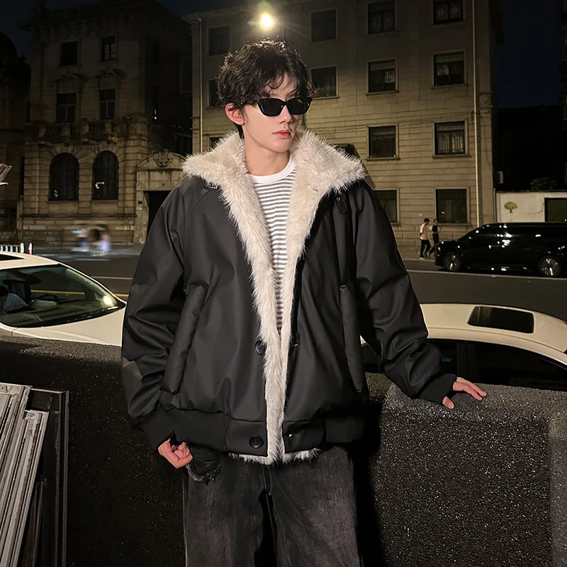 韩系高级感时尚毛领棉服男女冬季新款miu系夹克加厚棉衣外套棉袄