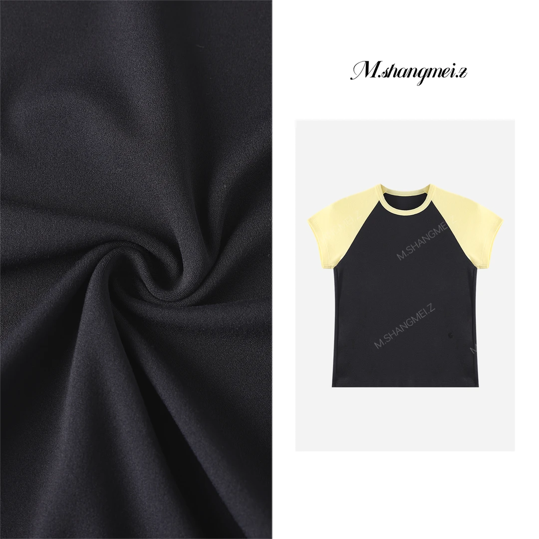 M.SHANGMEI.Z/沐熙【闪电袖】美大哥柔软复古拼色袖T恤X07AT1015