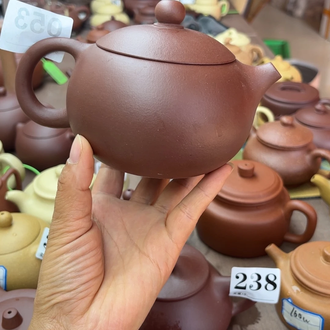 紫砂茶壶紫泥半手工微瑕420cc