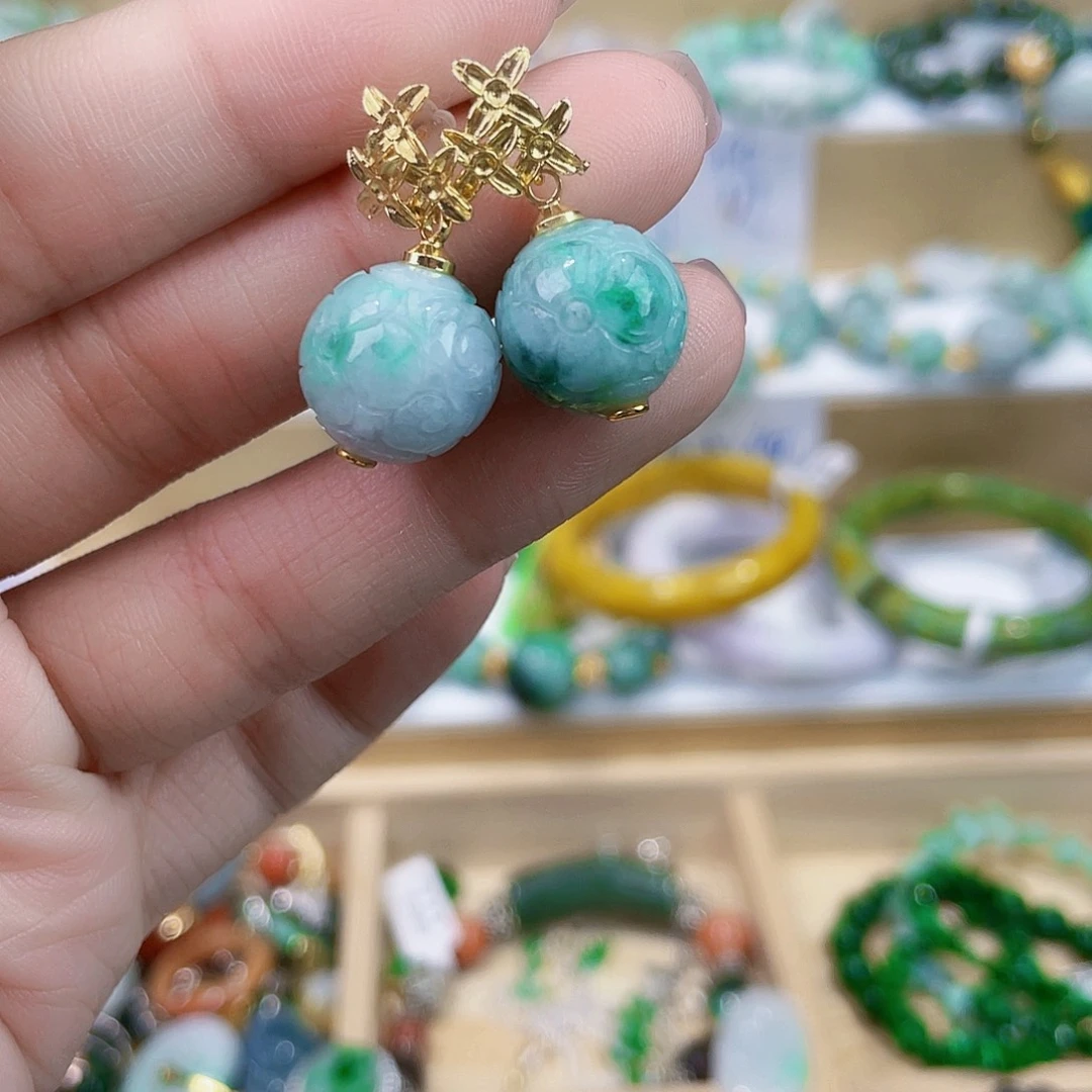 翡翠未镶嵌手链耳坠