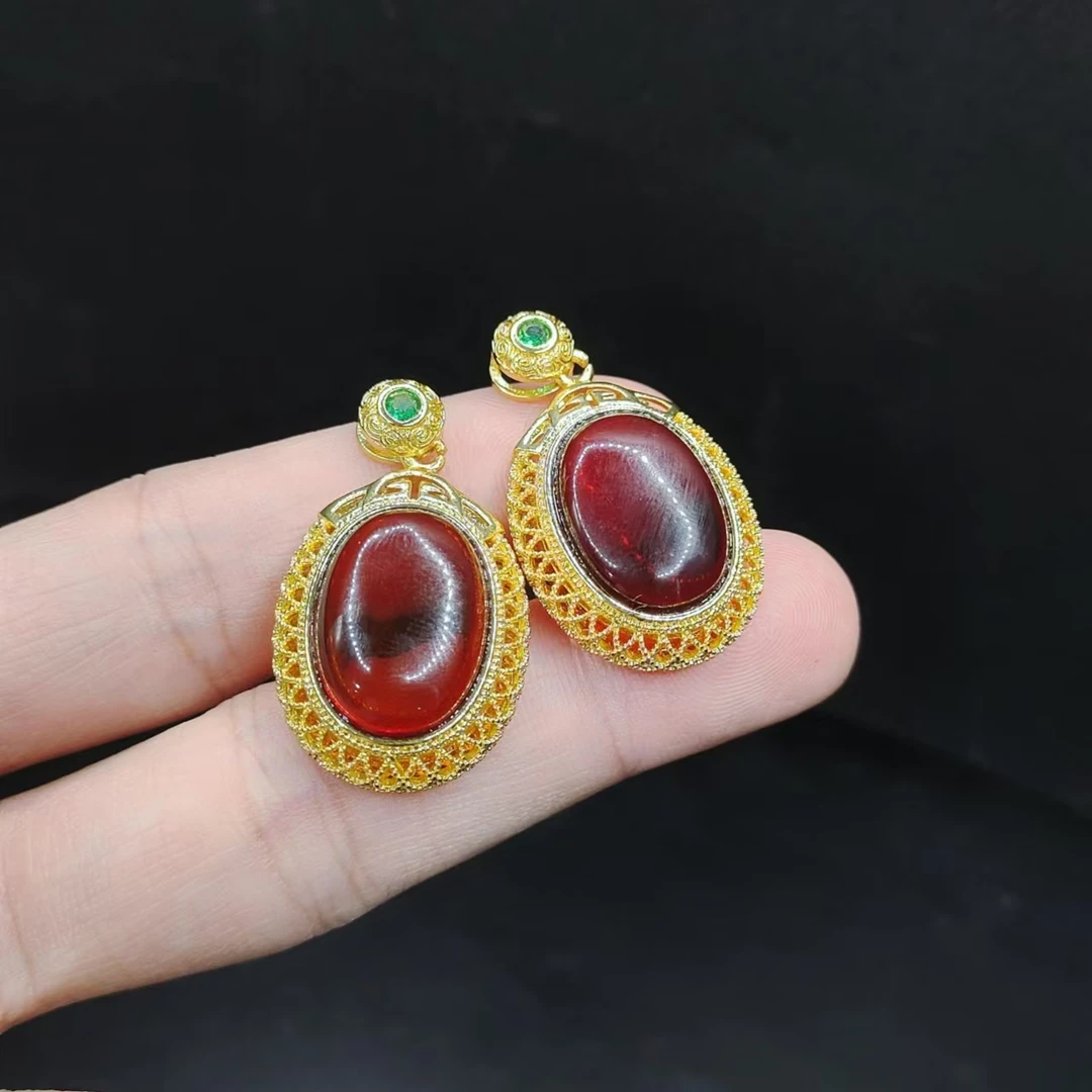 【康康严选】琥珀鸽子蛋面吊坠赠皮绳X9【多样性发其一】约18-13-7mm