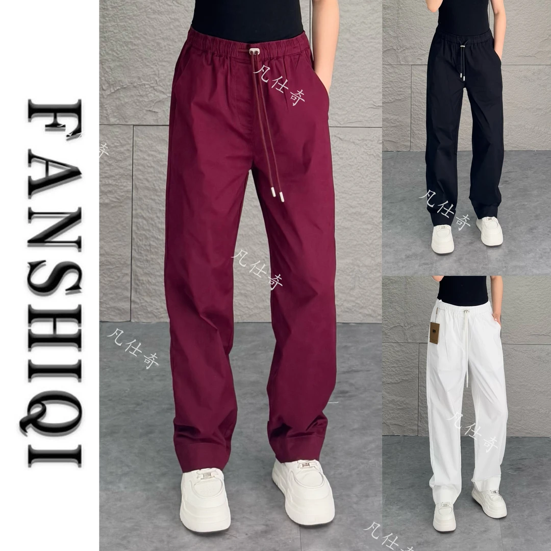 春夏高端男士纯棉宽松微阔休闲裤百搭简约透气大码直筒休闲裤3361