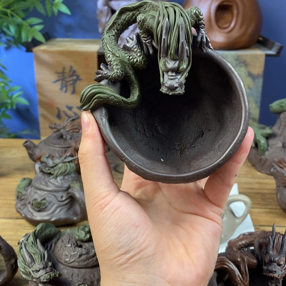 幸***福紫砂茶壶紫砂 龙杯
