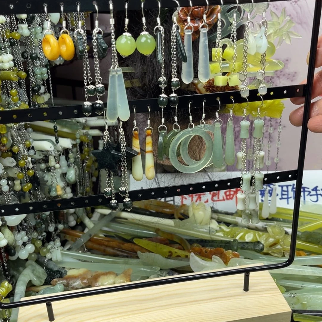 岫玉未镶嵌发饰39.9任选两对岫玉耳坠