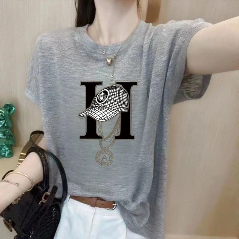 夏季2025新款休闲百搭减龄短袖T恤女士宽松竹节棉洋气显瘦打底衫