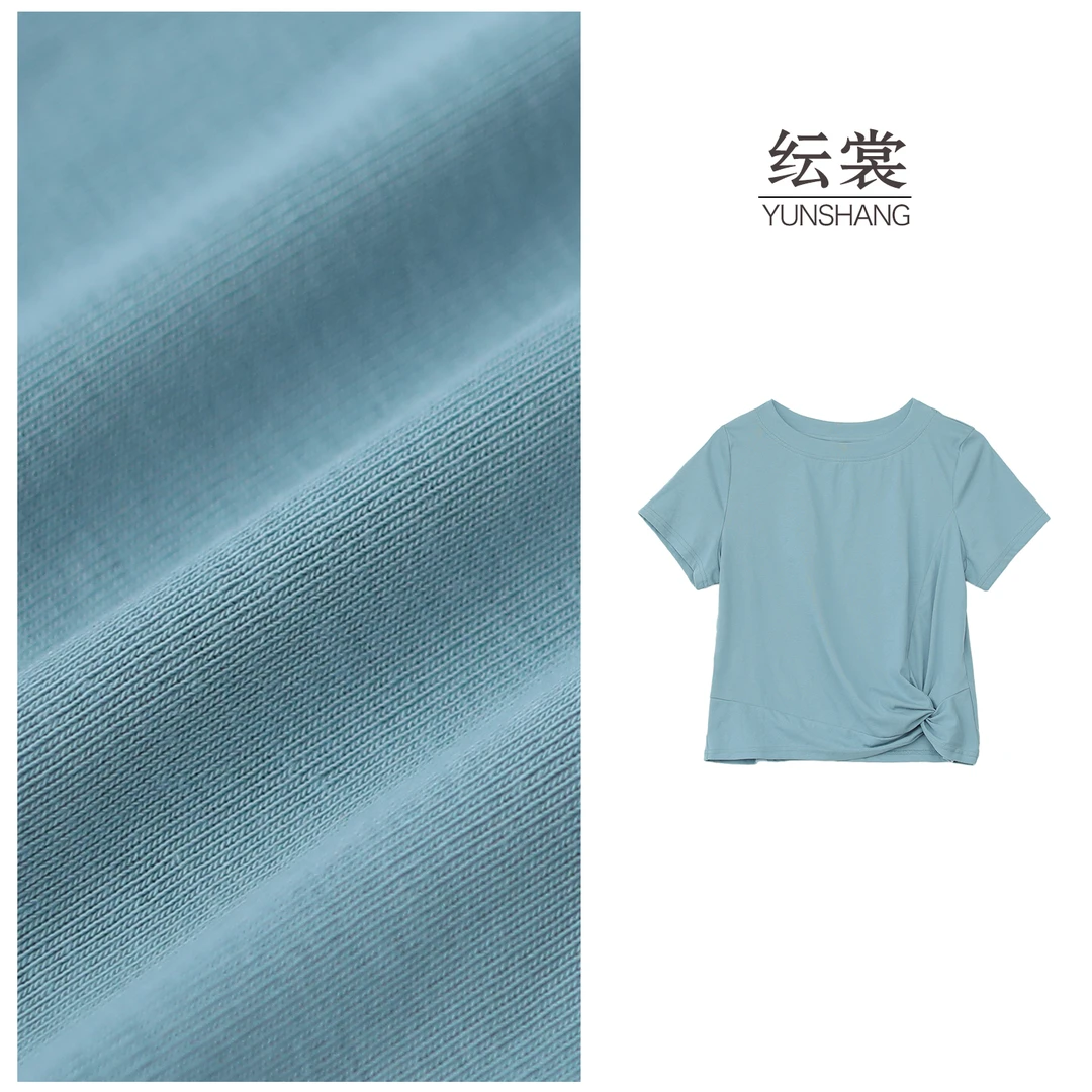 【纭裳原创】衣长53-55 新款夏季纯色正肩显瘦休闲T恤女D25857