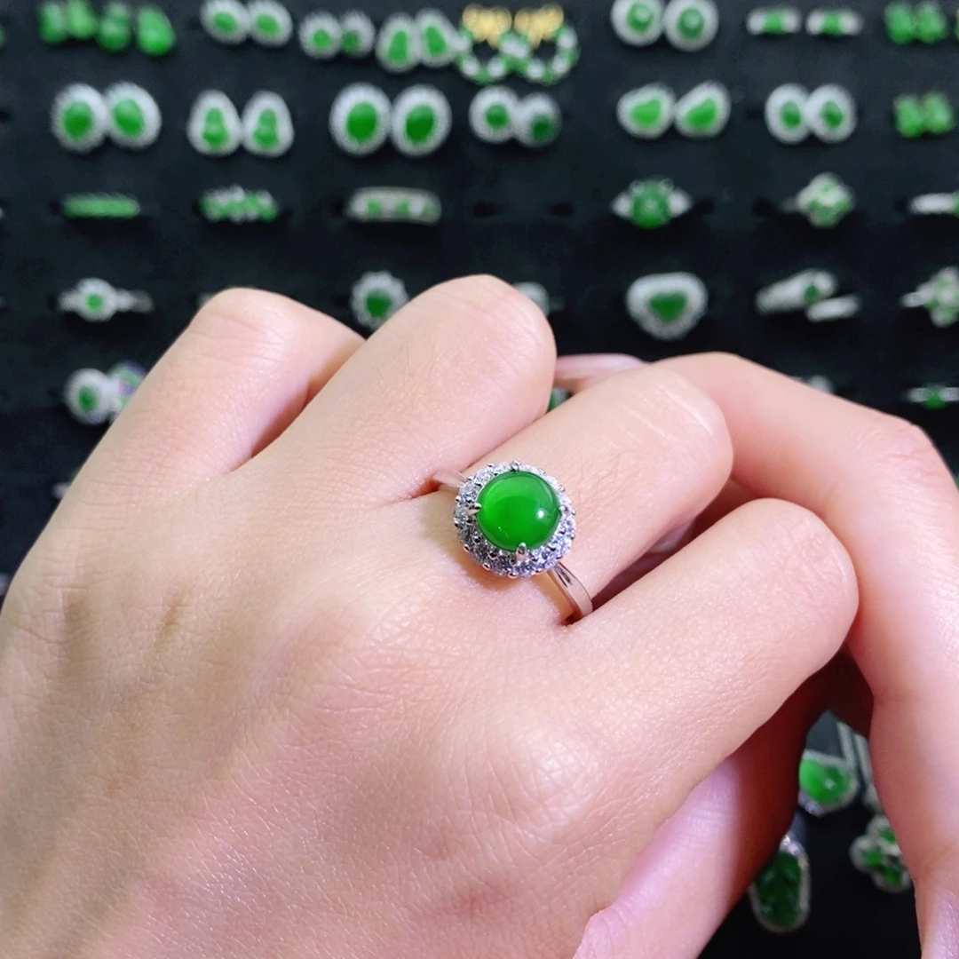 翡翠银S925镶嵌戒指多样性