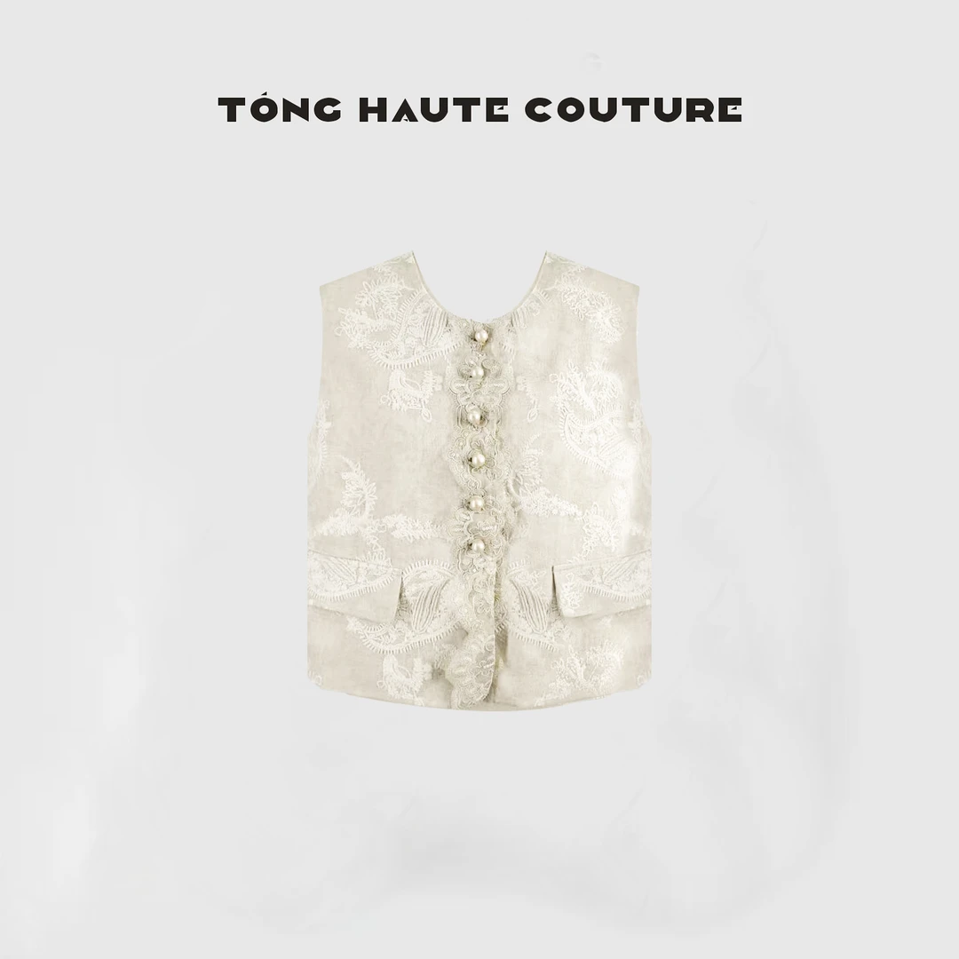 【晏河山】亚麻民族风刺绣小众设计款马甲 YY050