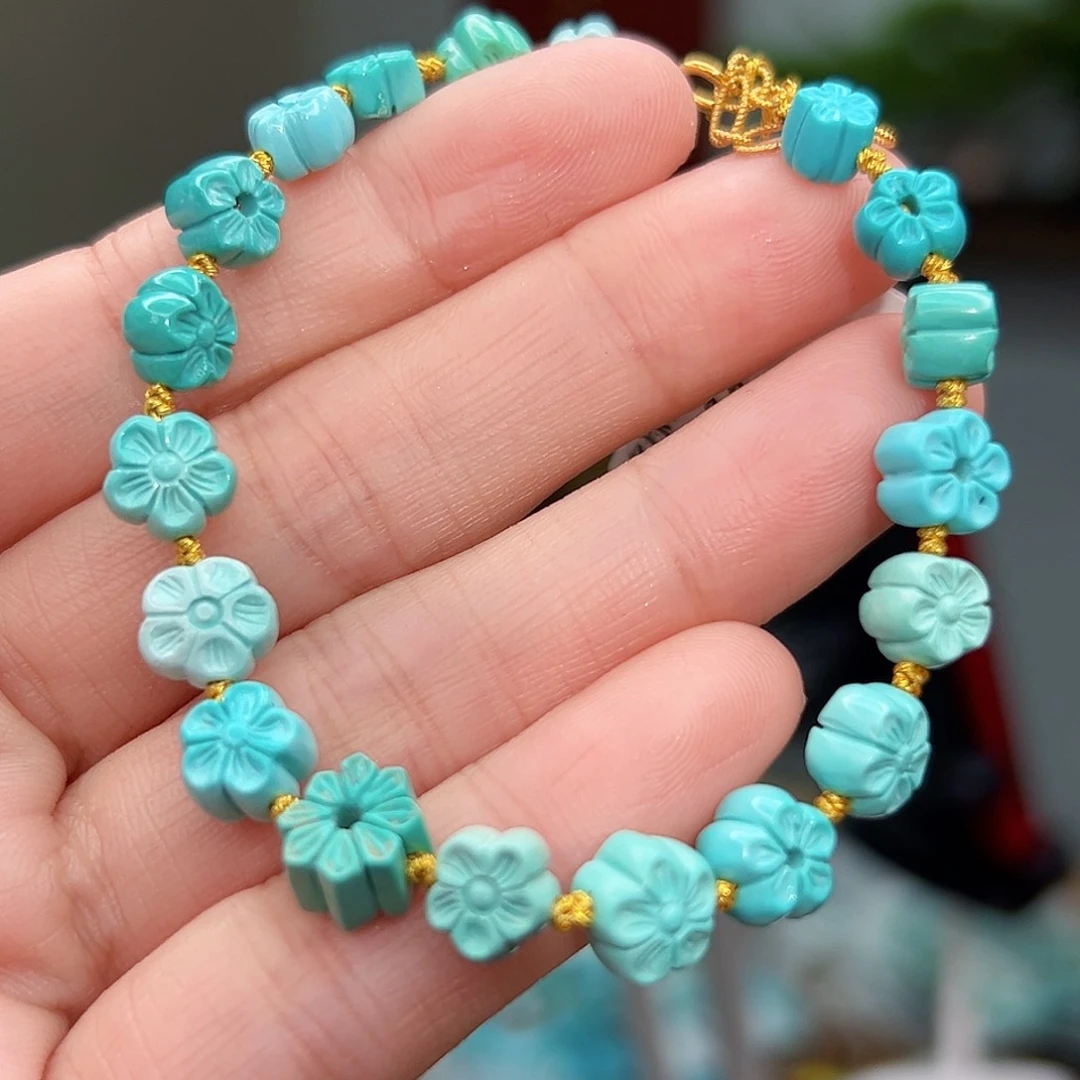 绿松石珠宝奇石18K金镶嵌