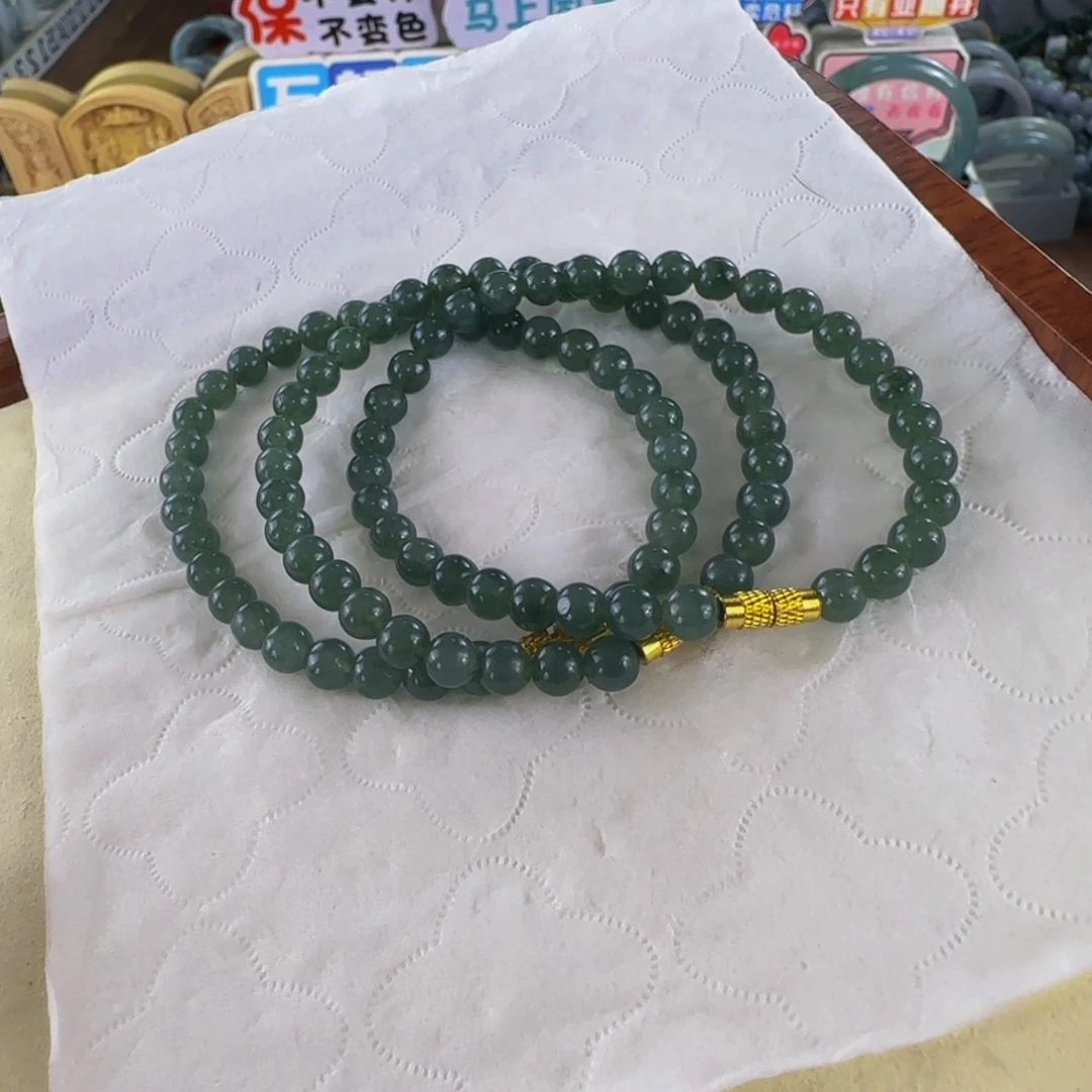 未镶嵌手串翡翠老坑6m老蓝水