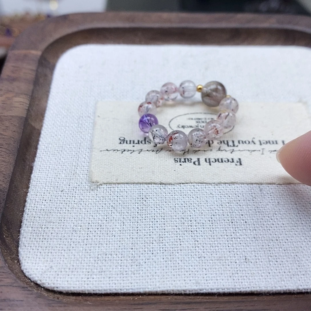 水晶未镶嵌手串戒圈超七