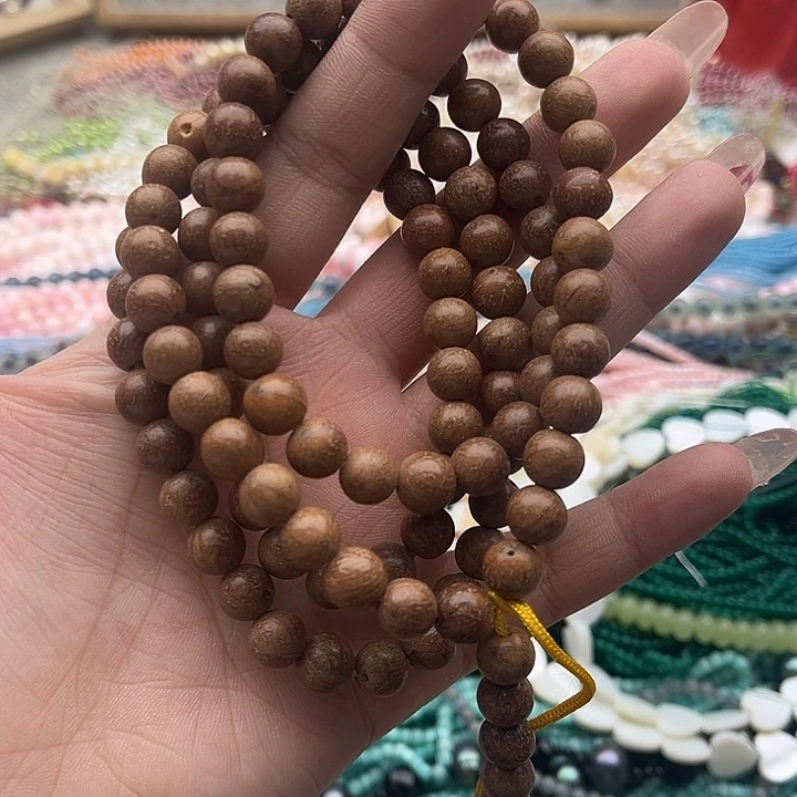 玛瑙/玉髓珠宝半成品未镶嵌一条8.5mm左右金线菩提108颗