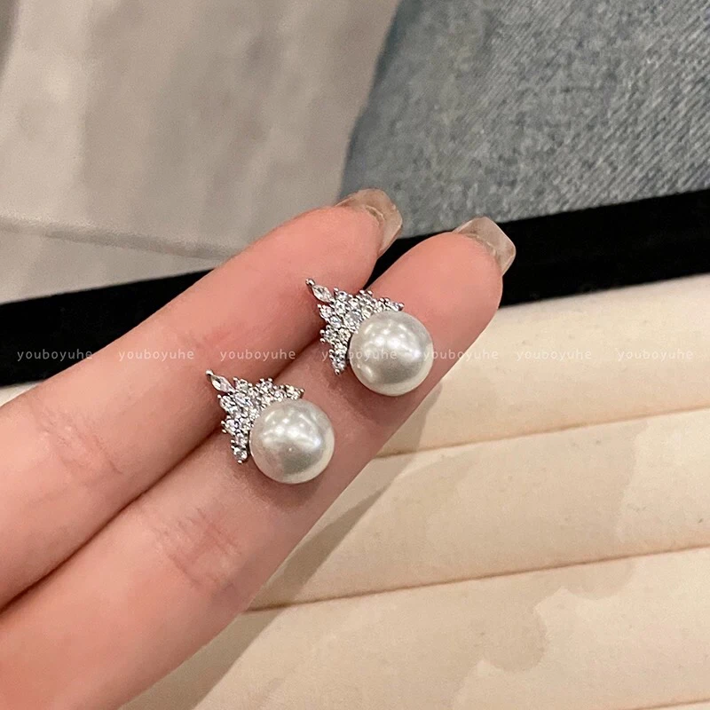 铜合金耳饰 AL5877 冰雪女王皇冠耳钉独特设计感耳环轻奢气质