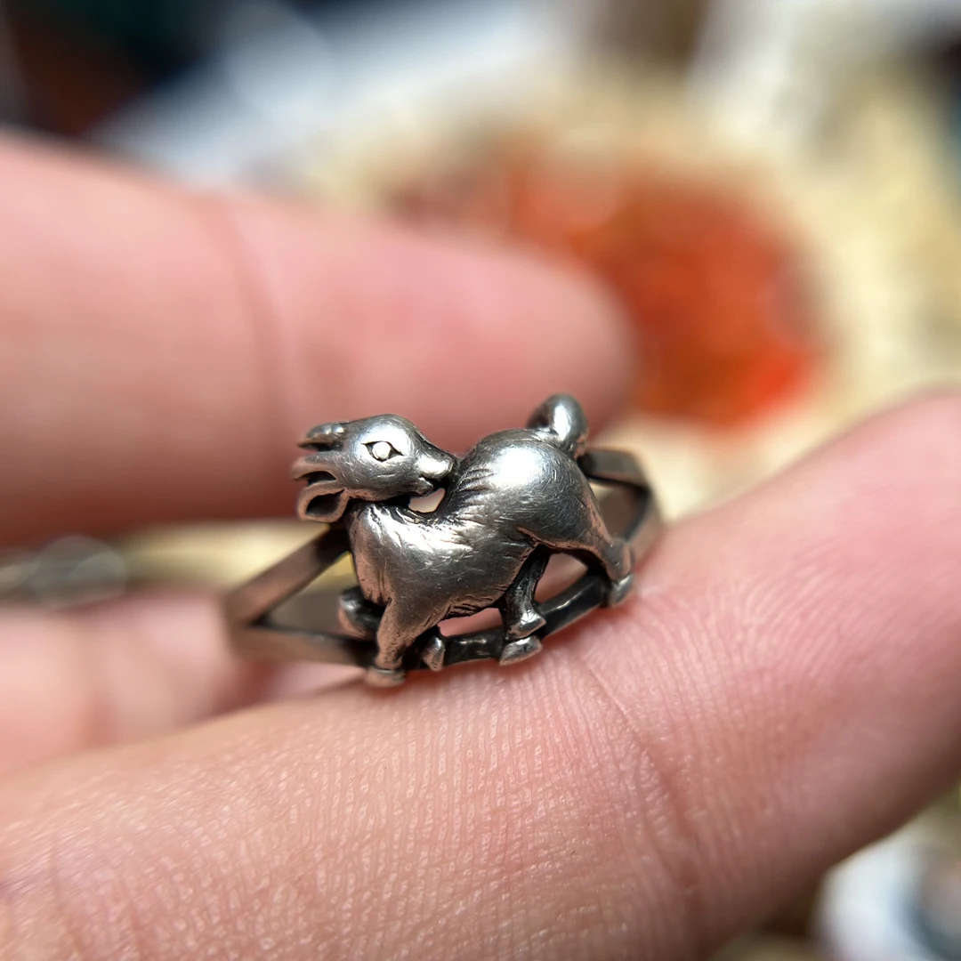 足银戒指 南嘉藏传优选纯银小鹿戒指