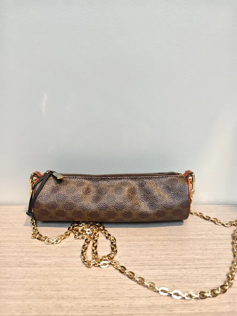 95新 Celine/思琳 瑟琳 老花圆筒包19CM