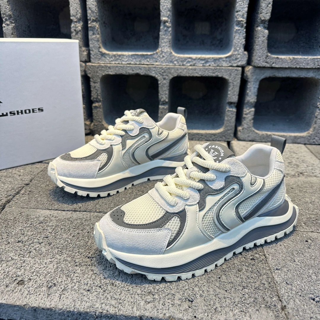 2025轻奢广州时尚百搭反毛皮面拼接时尚男鞋个性柔软透气阿甘鞋