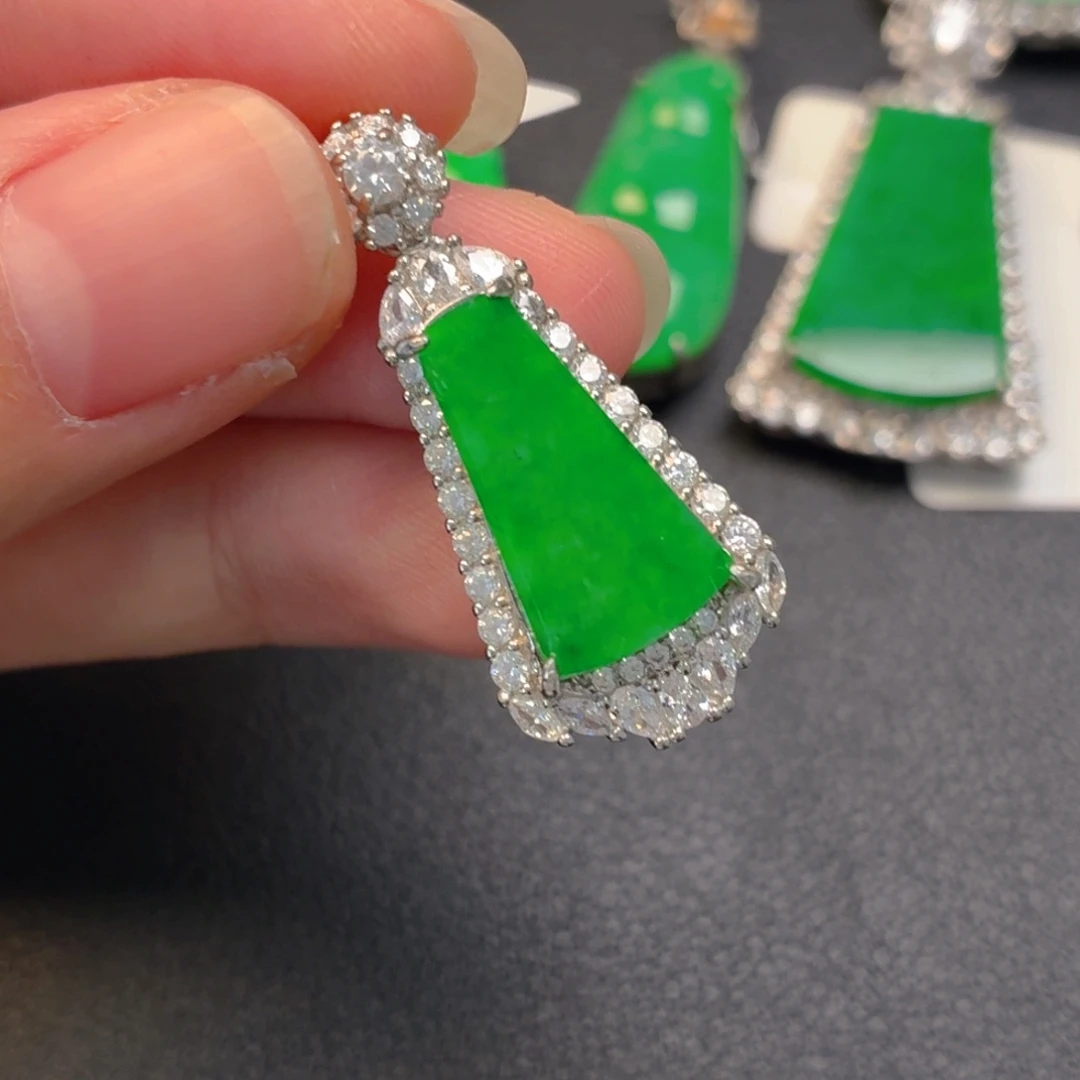 翡翠银S925镶嵌吊坠(不含链)