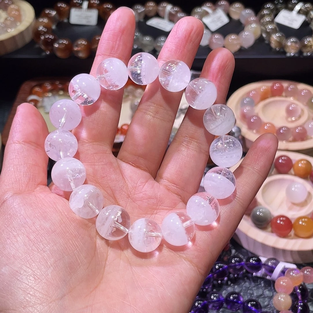水晶手链未镶嵌白幽灵手链，晶体通透