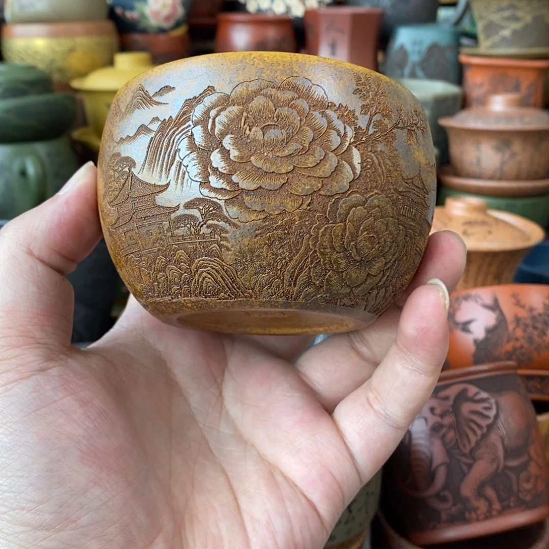 紫砂杯子宜兴全手工紫砂杯