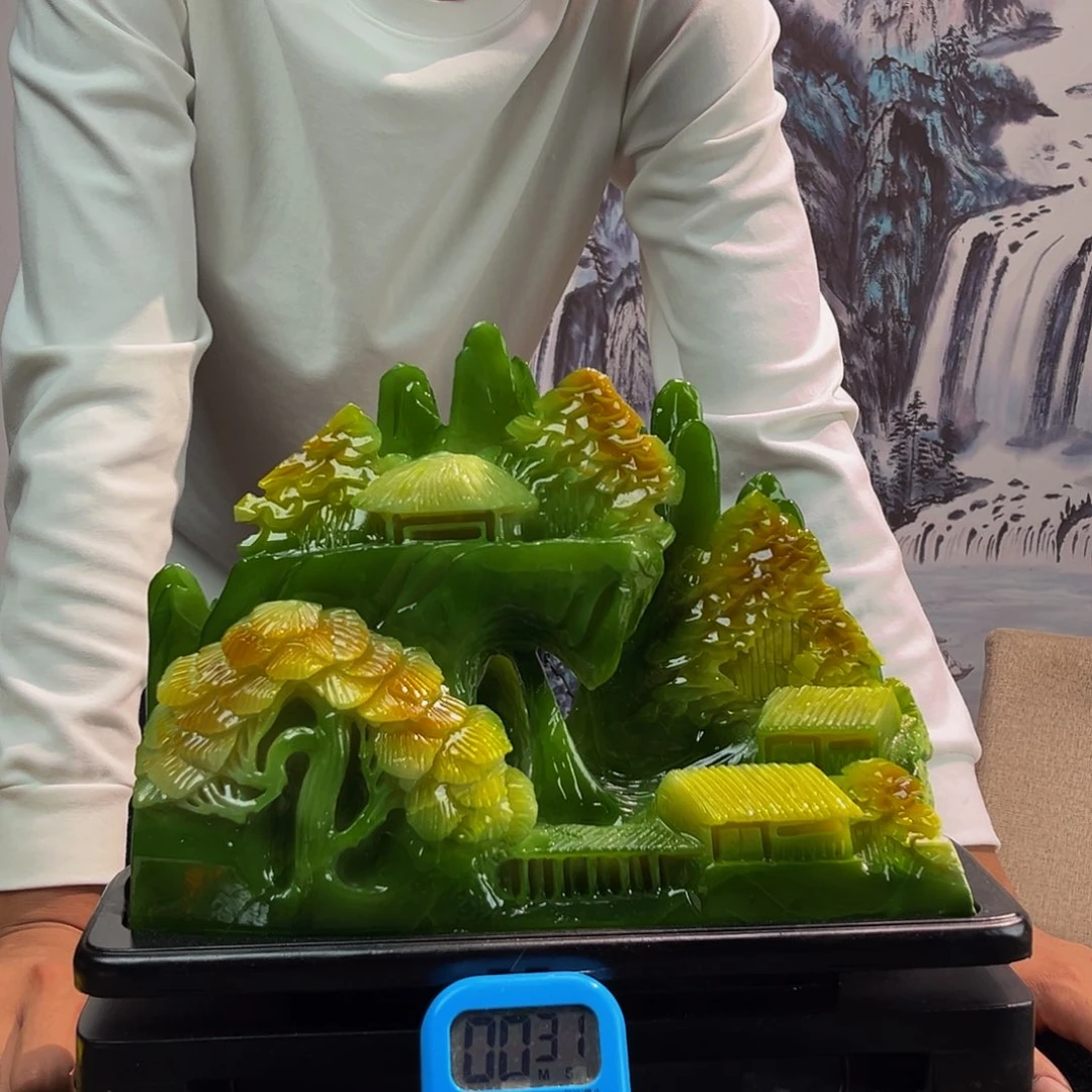 曹***姐玉玉摆件绿色带底座