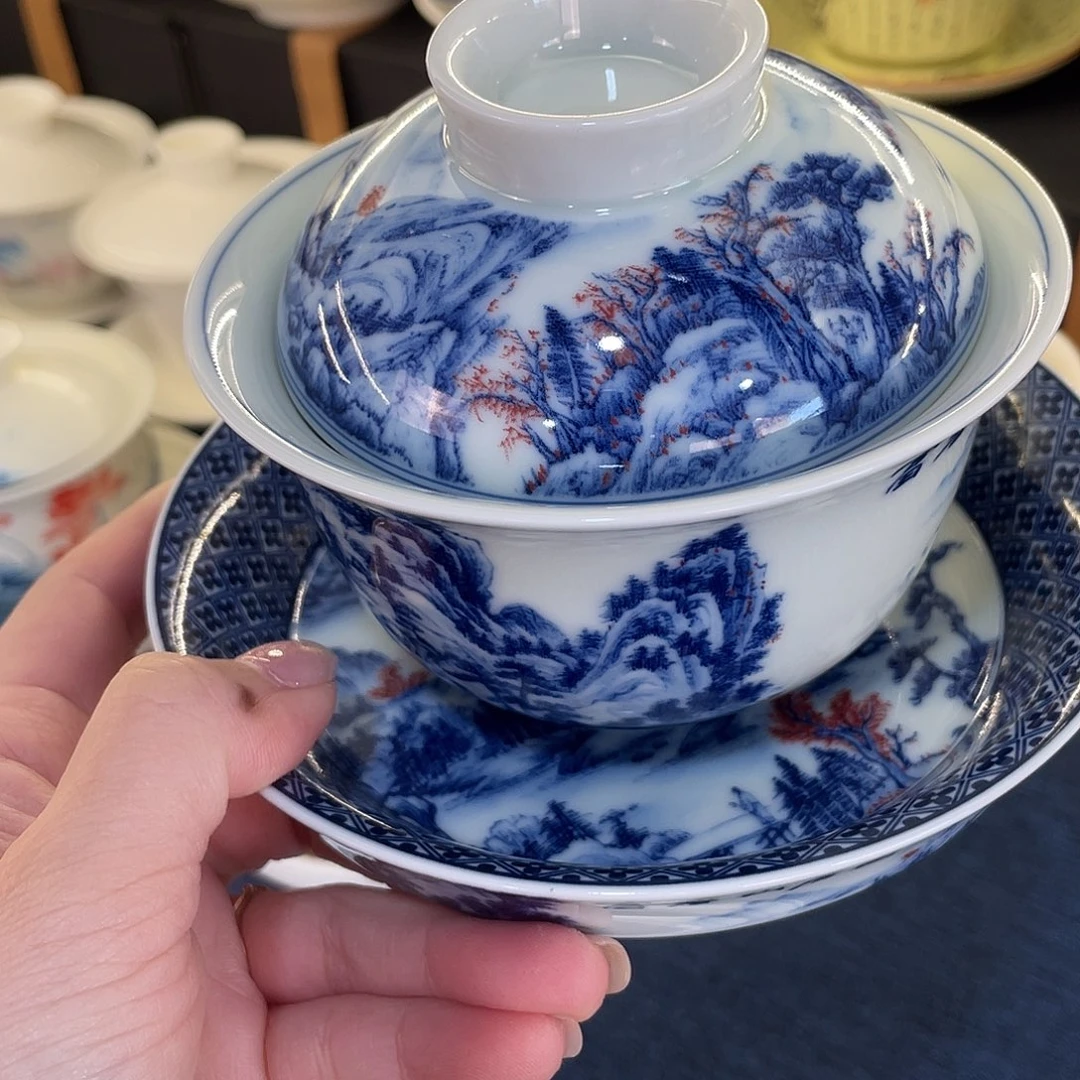 陶景德陶瓷盖碗茶具